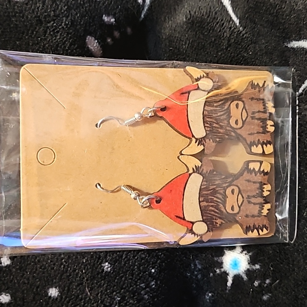 Cute Christmas Cow Earrings